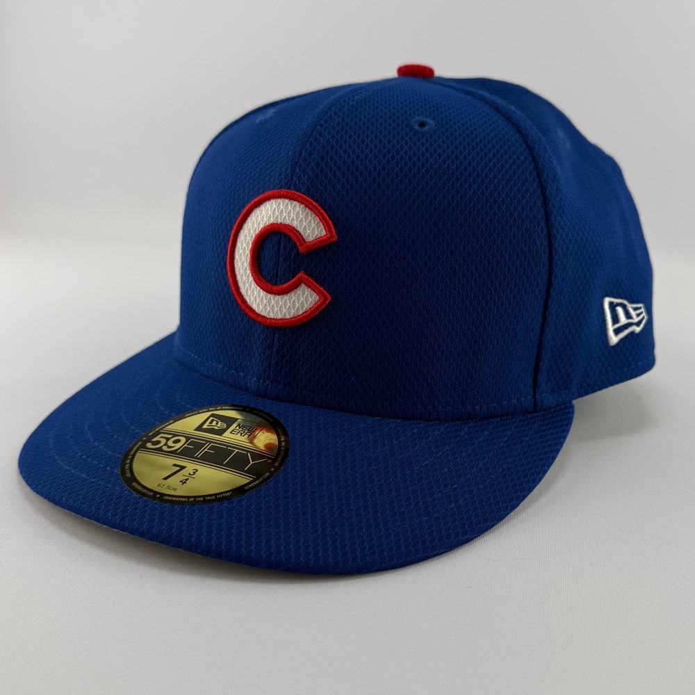 New Era Chicago Cubs Hat Mens Blue Size 7 3/4 EUC 59FIFTY MLB Fitted Cap